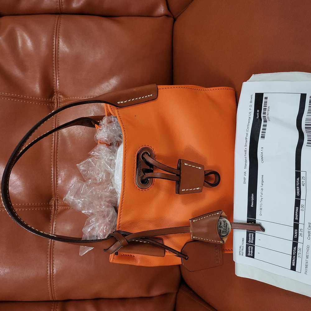 Beautiful Orange Leather Oncour bag tote Dooney and Bourke